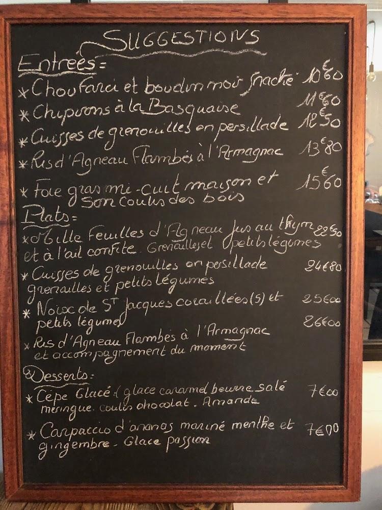 Bar Restaurant Les Chenes - Menu Image 1